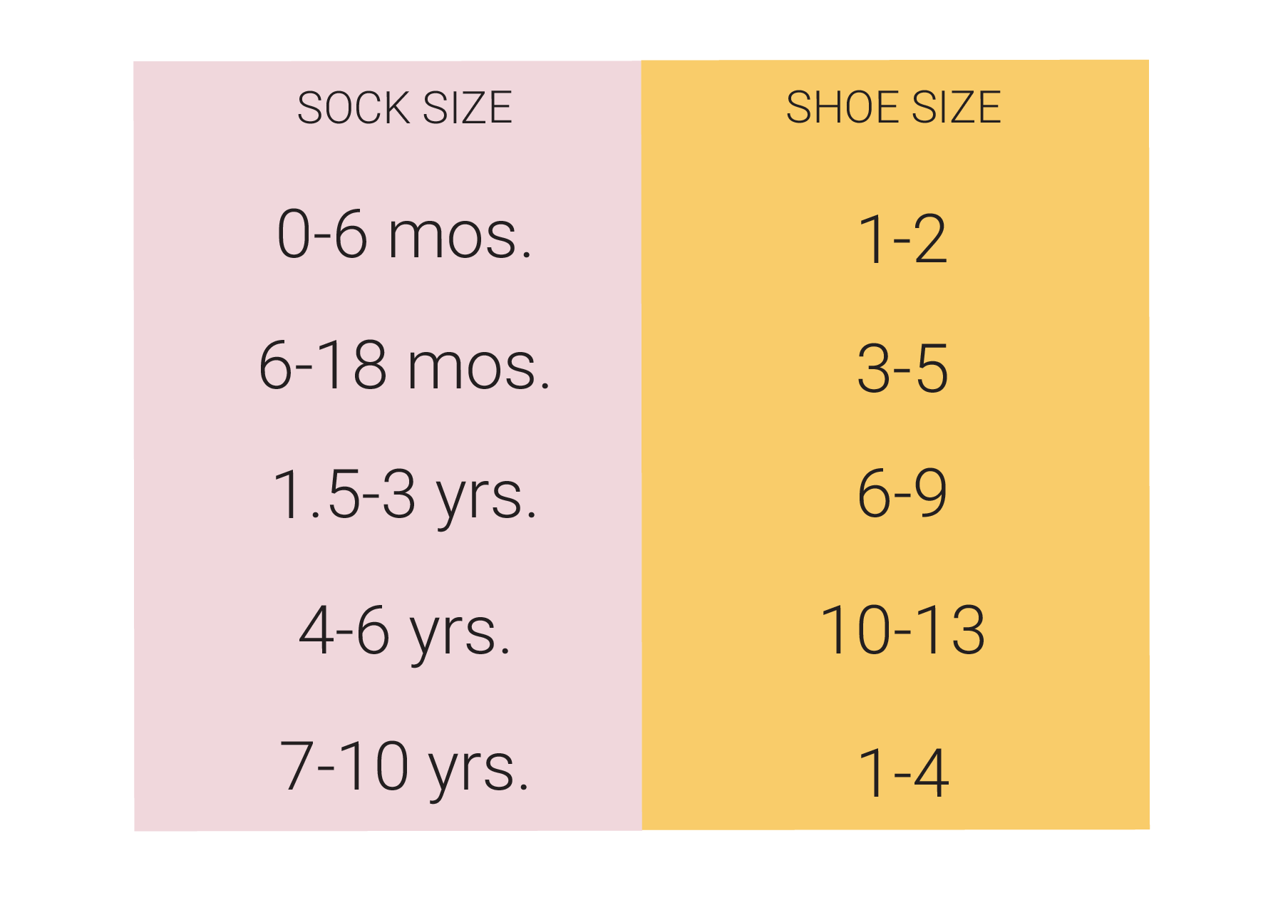 Little Stocking Company Size Chart – Katiebug's Childrens Boutique