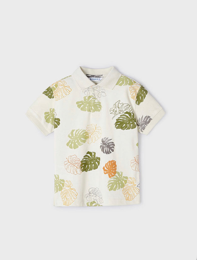 S/S Polo Shirt- Palm Leaves