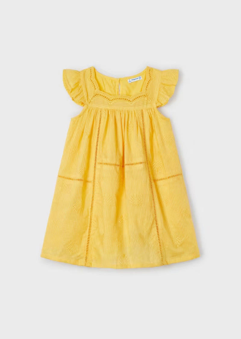 Embroidered Eyelet Dress- Sunflower Yellow