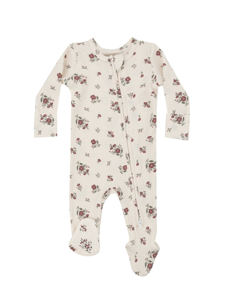 2 Way Zipper Footie- Misty Rose Floral