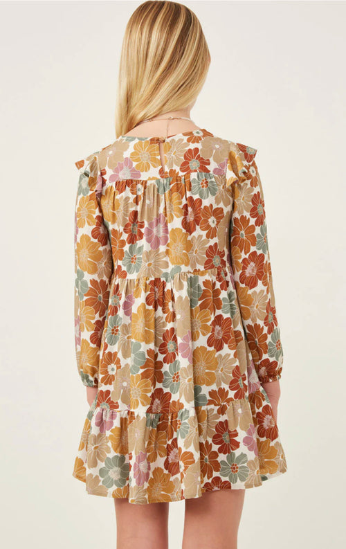 Flowy Dress- Mixed Fall Florals