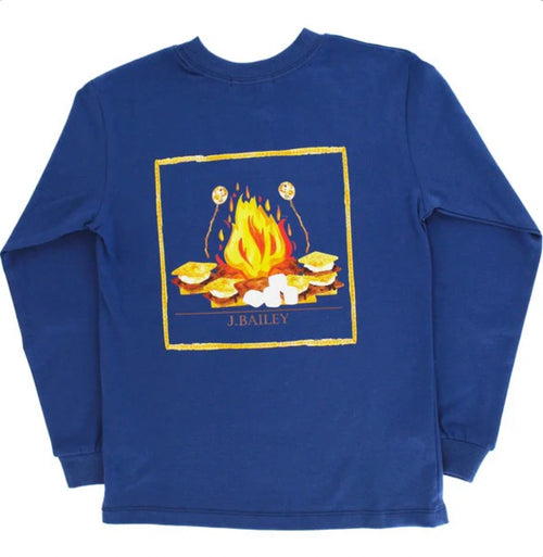 L/S Logo Tee Smores- Blue