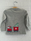 L/S Christmas Train Front & Back - Heather Grey