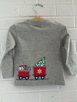 L/S Christmas Train Front & Back - Heather Grey