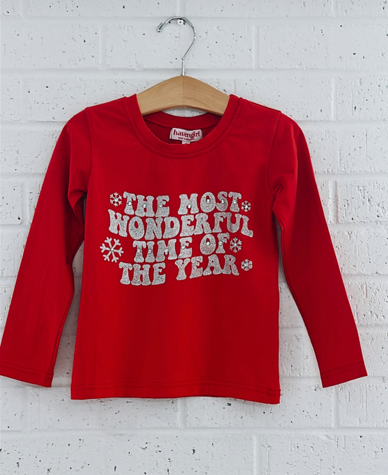 Wonderful Time of Year Top- Red