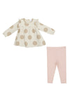 Ruffle Tunic/Legging Set- Beige Dots