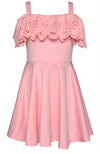 Fit/Flare Ruffle Dress- Pink