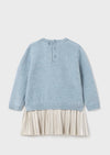 Knit Swan Sweater Dress- Light Blue