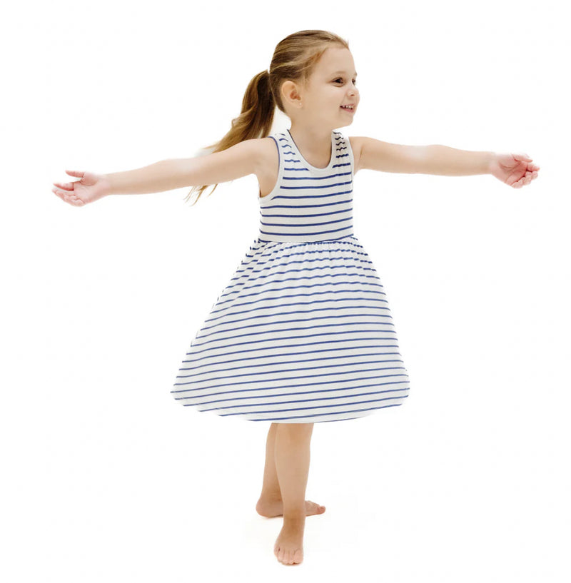 Vintage Striped Tank Dress- Navy Stripe