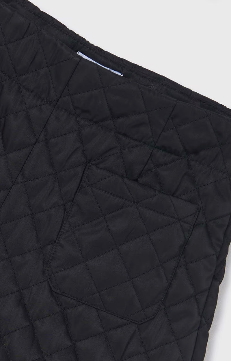 Quilted Pull On Short- Black