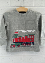 L/S Christmas Train Front & Back - Heather Grey