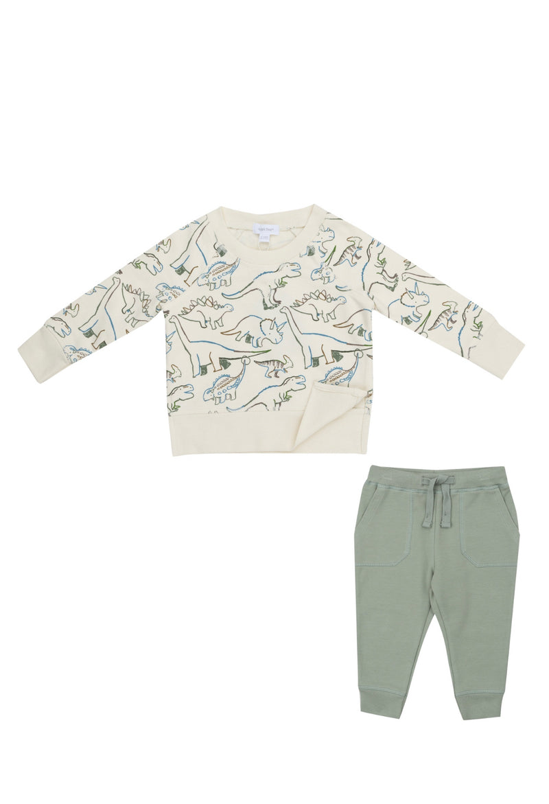 Raglan Sweatshirt/Pant Set- Artsy Dinos