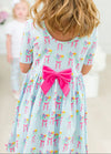 S/S Knit Twirl Dress - Bows and Bouquets