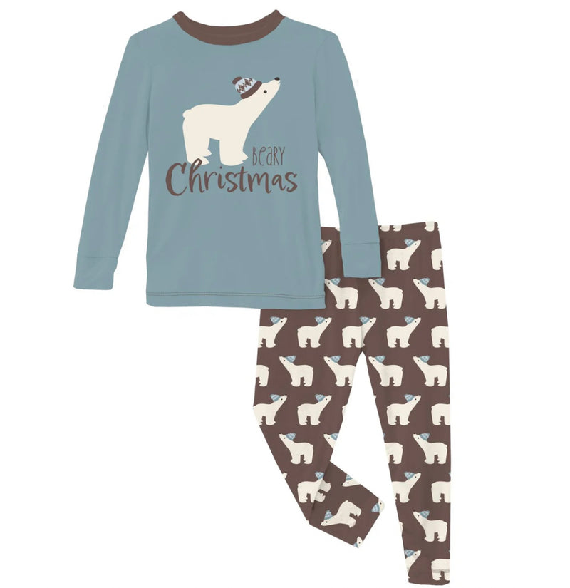 L/S PJ Set- Coffee Polar Bears