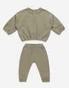 Textured Jogger Set- Olive