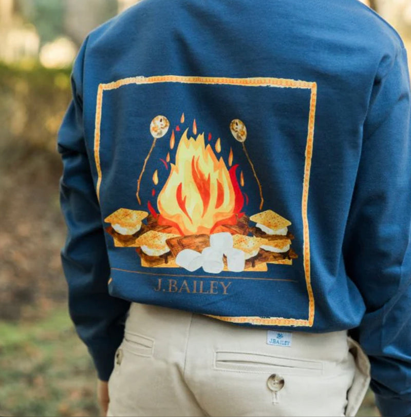 L/S Logo Tee Smores- Blue