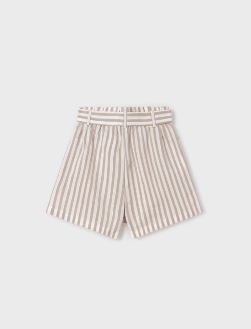 Striped Short- Khaki/Ivory