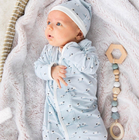 Magnetic Sack Gown & Hat Set - Baa Baa Baby Blue