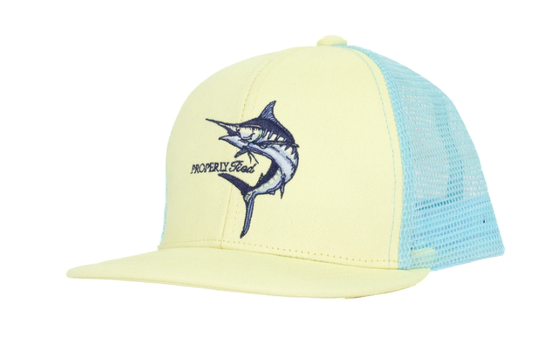 Trucker Hat Blue Marlin - Light Yellow/Aqua