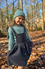 Autumn Pinafore - Charcoal Blue