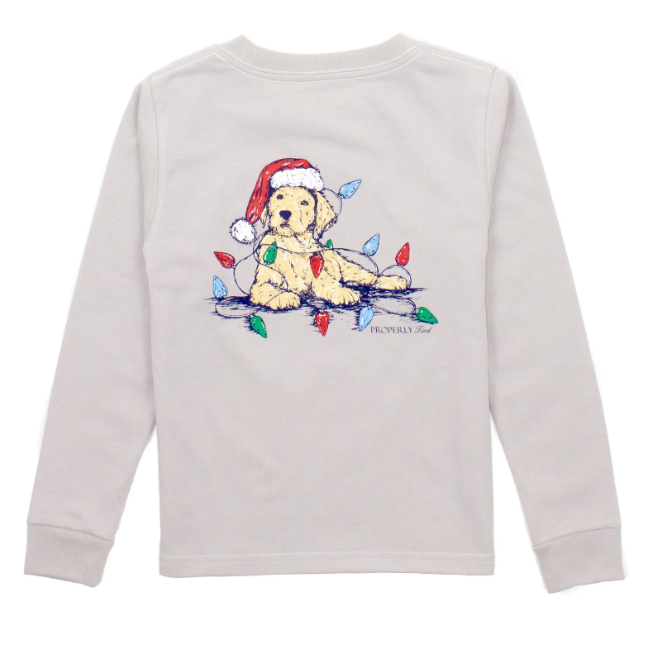 L/S Santa Paws - Ice Grey