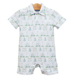 Hole in One Polo Romper - White
