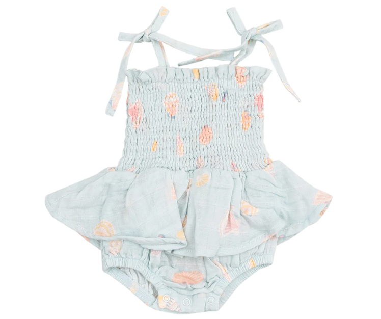 Smocked Bubble w/ Skirt - Pretty Seashells