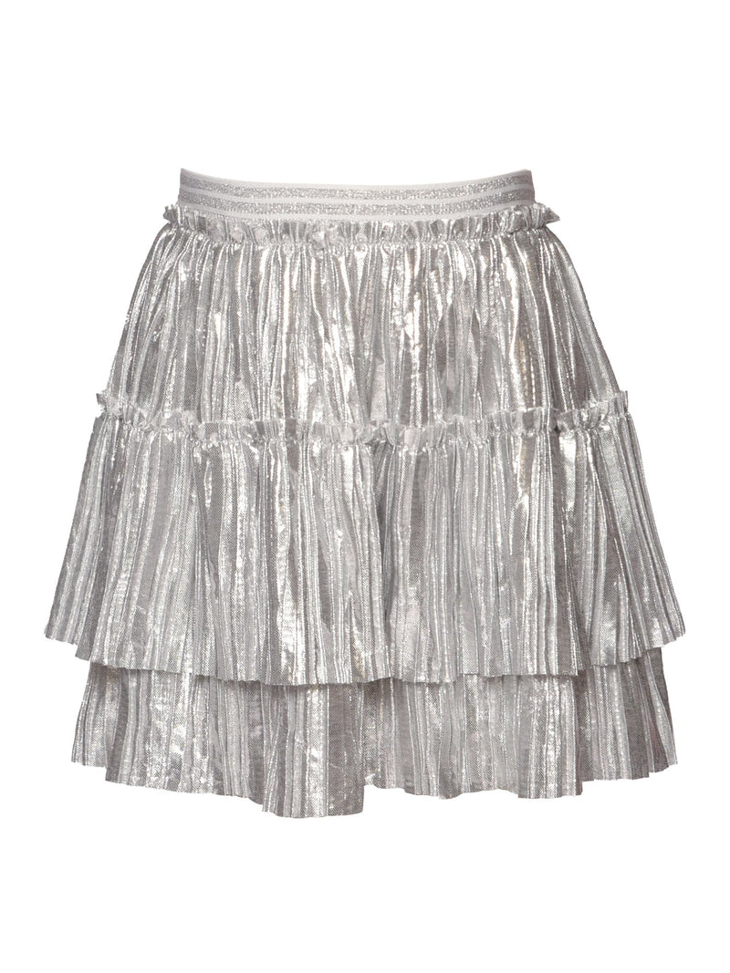 Tiered Shimmery Skirt- Silver