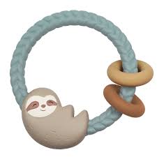 Silicone Teether Rattle- Sloth