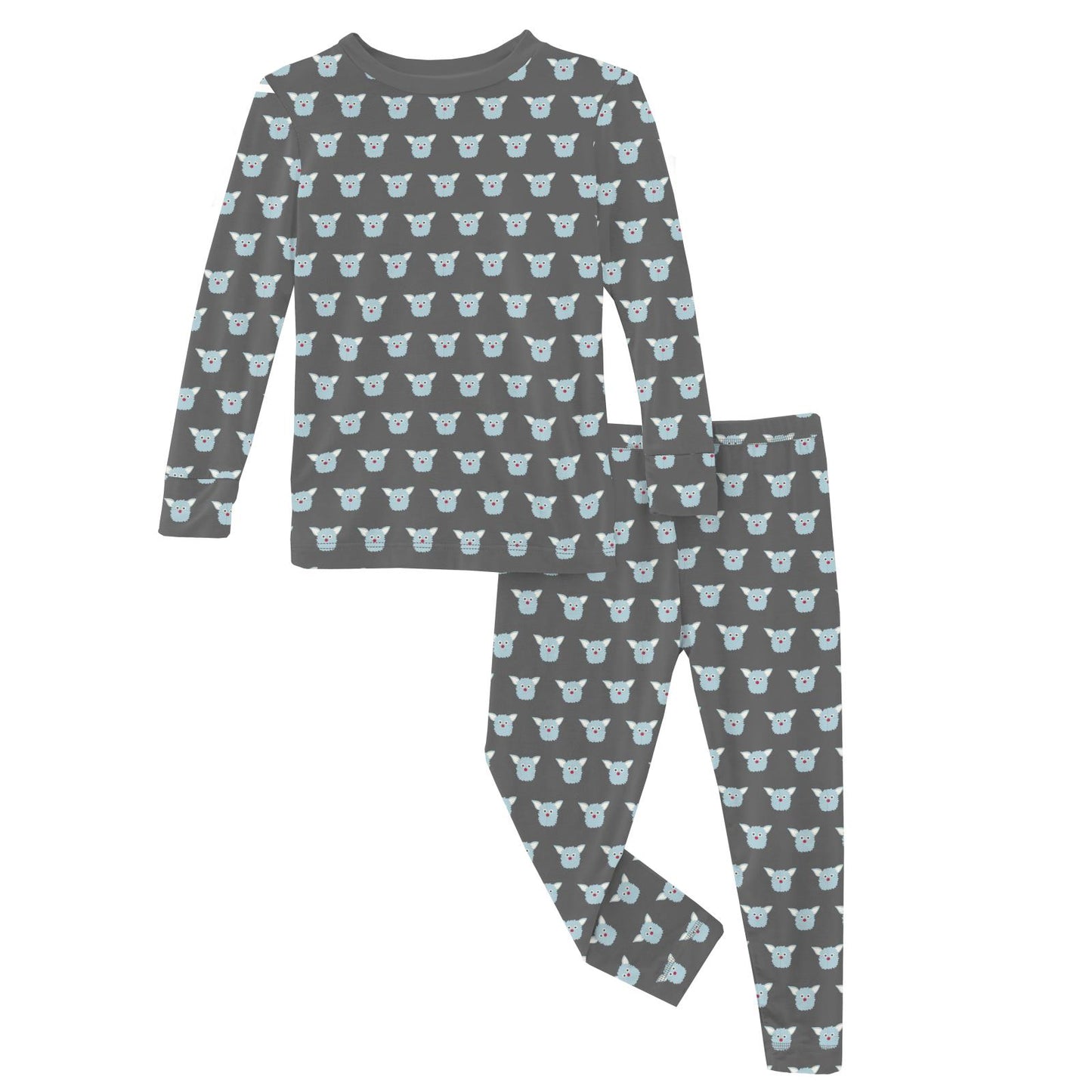 L/S PJ Set- Pewter Furry Friends