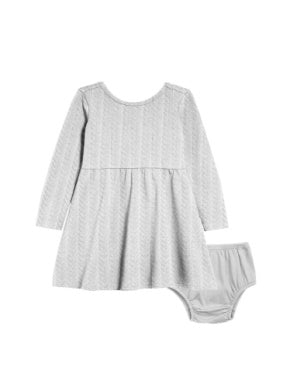 Dress/Bloomer Set Embossed Hearts- Grey