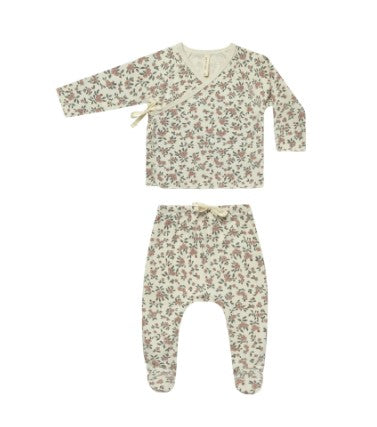 Wrap Top & Footed Pant Set - Meadow