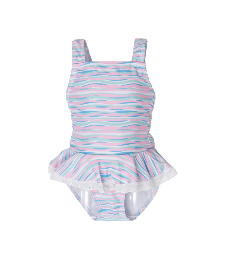 Grand Lagoon One Piece Swimsuit with Lace - Beachy Stripes