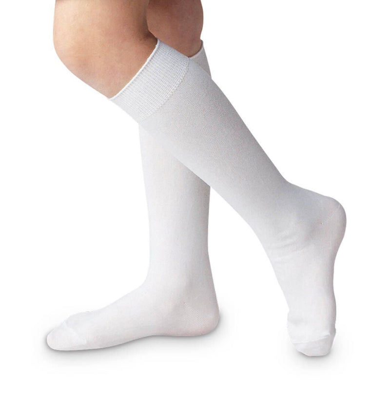 Classic Nylon Knee High Socks - White