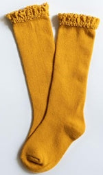Lace Top Knee Highs - Marigold Yellow
