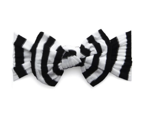 Printed Knot Headband - Black & White Stripe