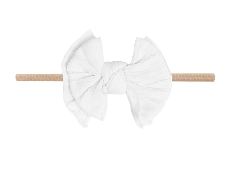 Cable Knit Lil Fab Skinny Headband- Blush/White