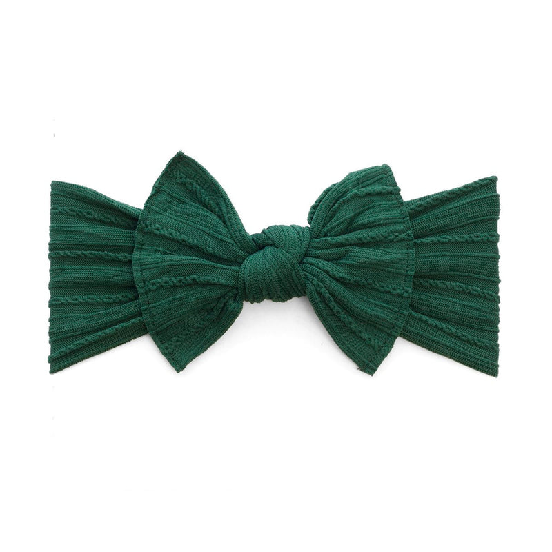 Cable Knit Knot Headband - Forest Green
