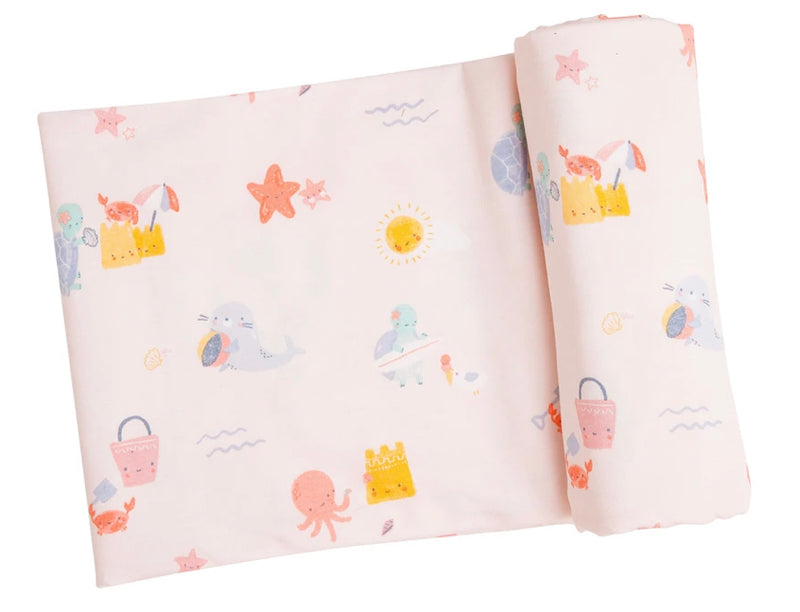 Bamboo Swaddle - Pink Sandcastles
