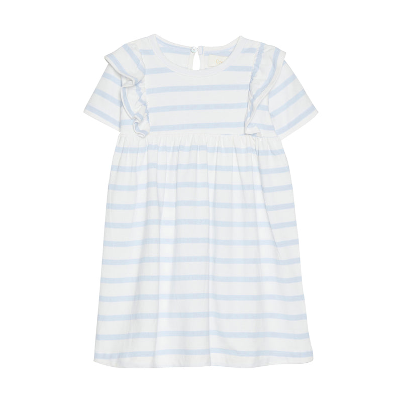 Knit Cotton Dress- Blue/White Stripe