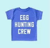 Egg Hunting Crew Tee - Heathered Blue