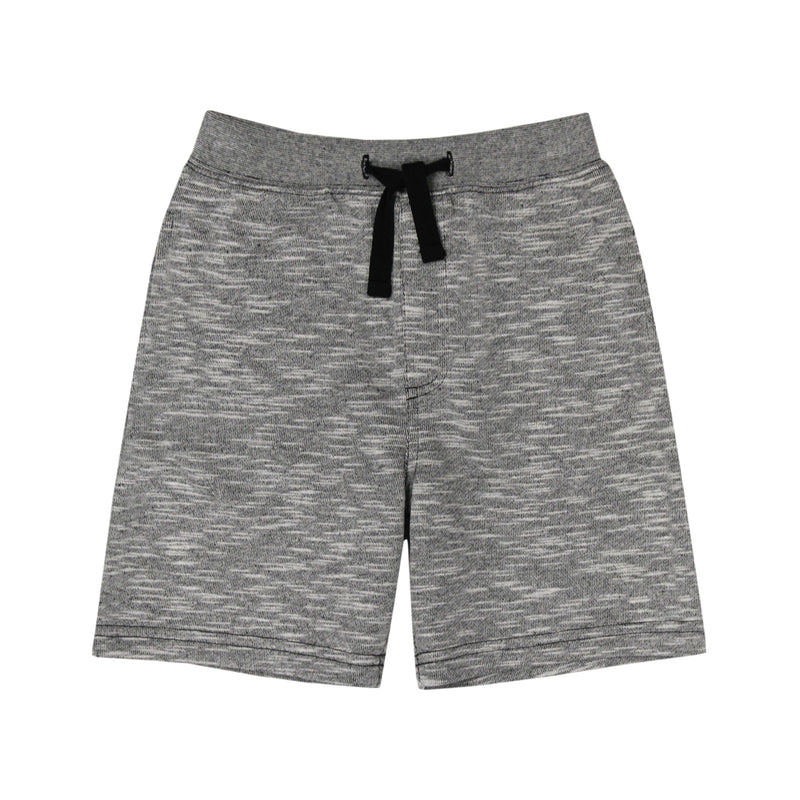 Terry Pull On Shorts With Pockets - Heather Charcoal Grey