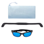 New Polarized WeeFarers Sunglasses- Black/ Blue Ocean