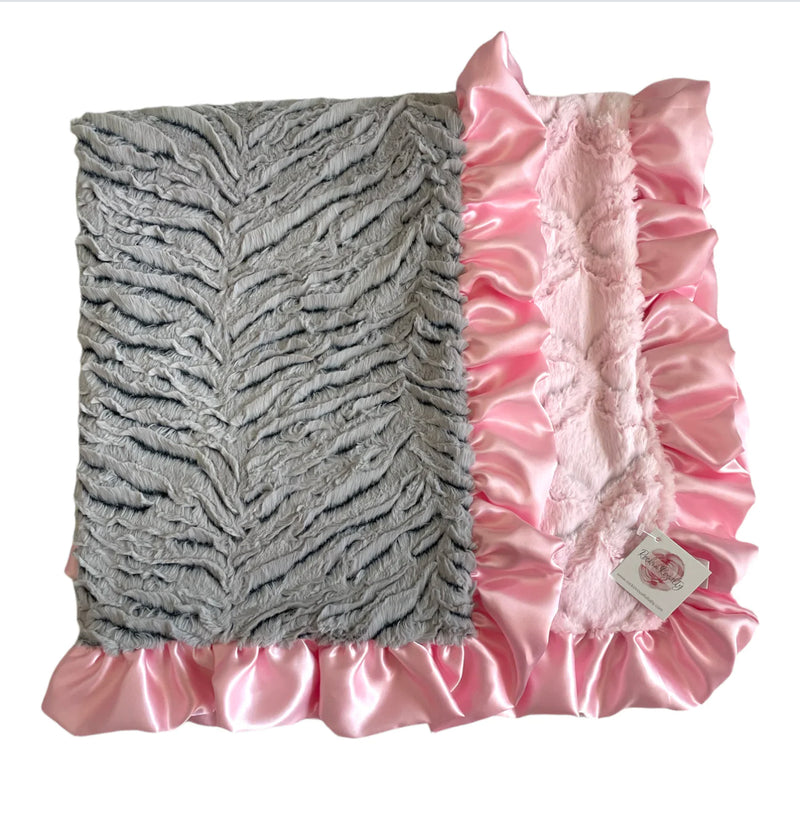 Luxe Blanket - Grey/Pink