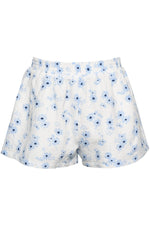 Printed Pull On Short- Blue Daisies