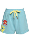 Floral  Short- Turquoise